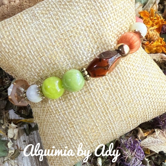 Jade colorful bracelet  jewelry for her - Picture 2 of 3